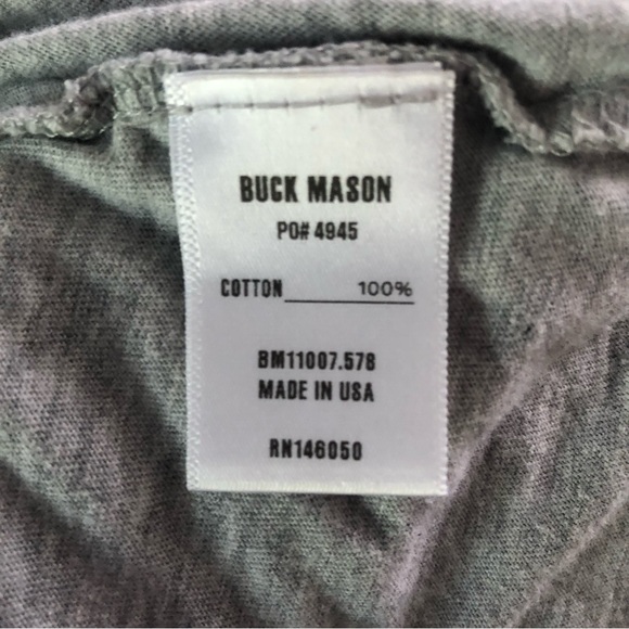 Buck Mason Men's Slub Curved Hem Tee Gray Size Small - Picture 4 of 4